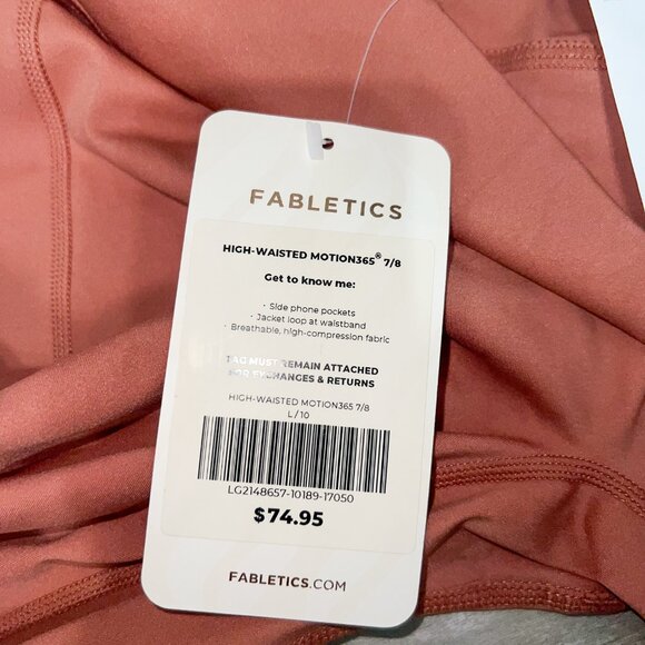 NWT Fabletics High Waisted Motion365 7/8 Leggings Rust Size L - Picture 7 of 7